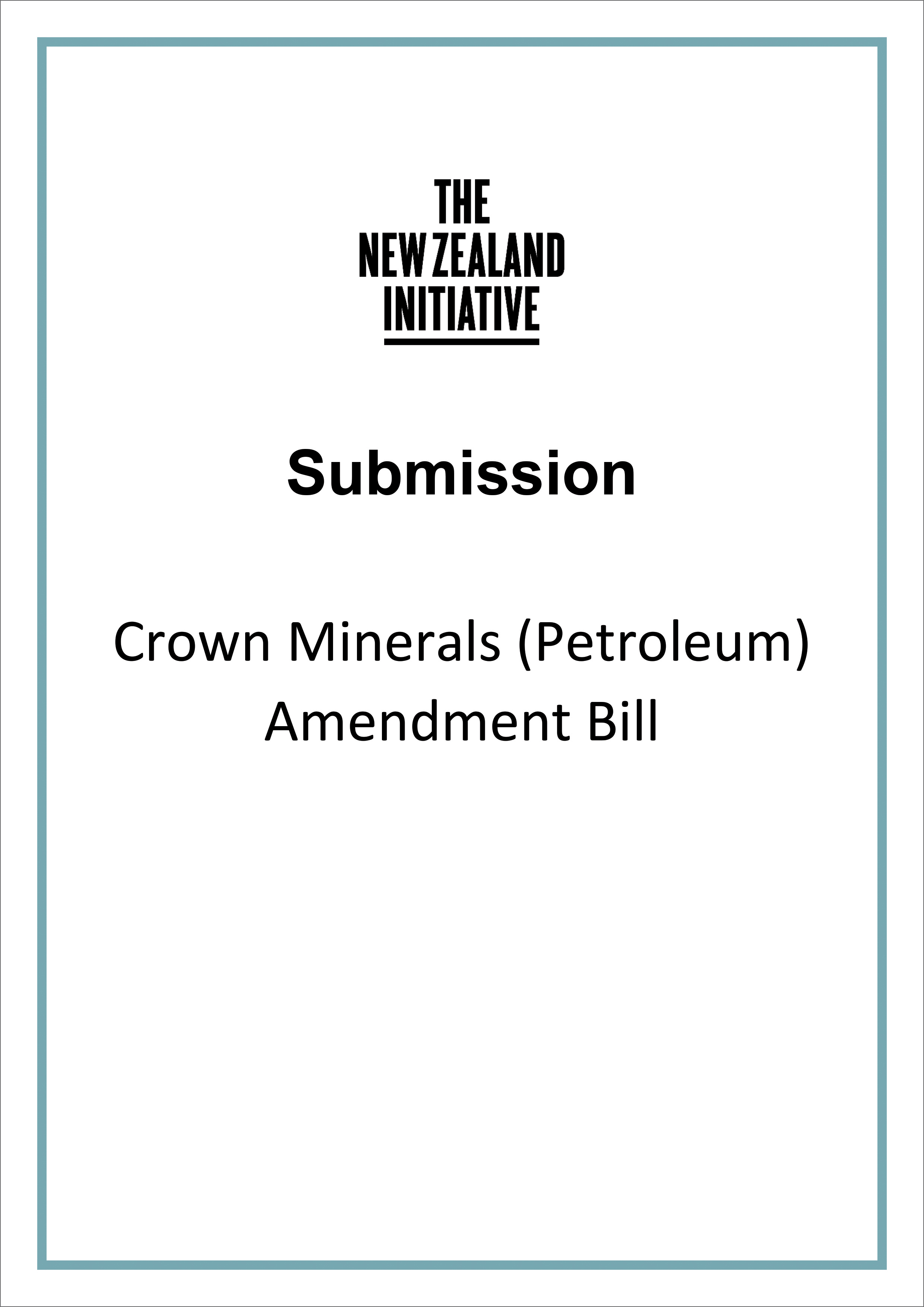 Submission cover Crown Minerals Petroleum Amendment Bill2