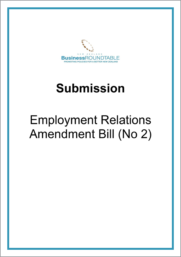 Submission Employment Relations Amendment Bill 2 cover