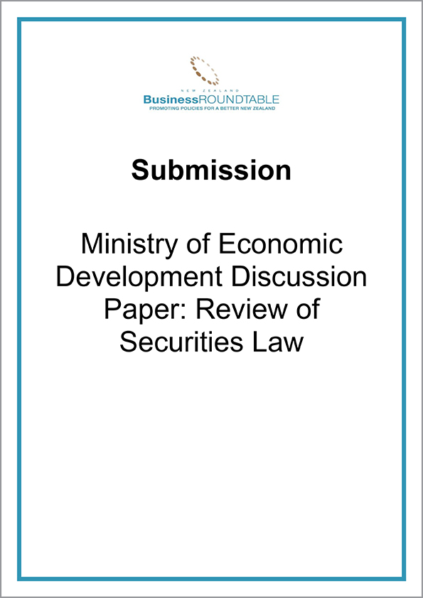 Submission Ministry of Economic Development on the Reform of Securities Trading Law
