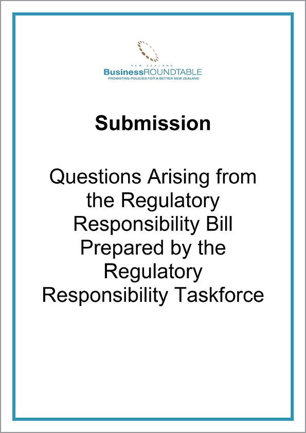 Submission Questions arising from Regulatory Responsibility Bill cover