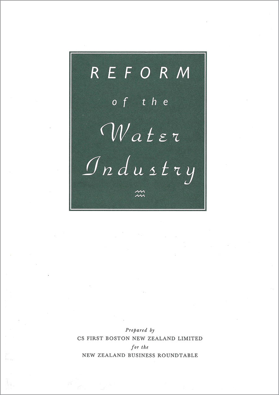 Reform of the water industry cover