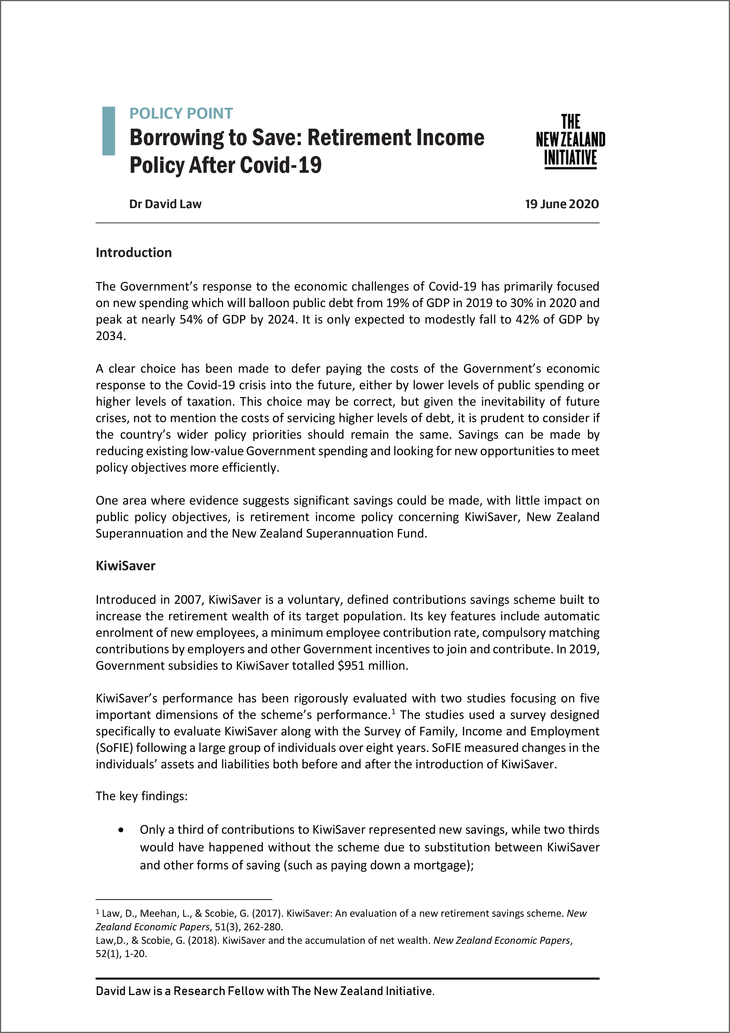 Policy Point Borrowing to Save Retirement Income Policy After Covid 19 3