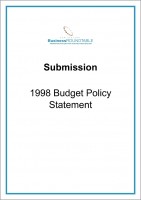 Submission 1998 Budget Policy Statement