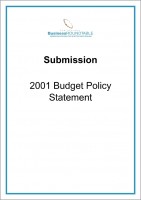 Submission 2001 Budget Policy Statement