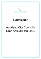 Submission Auckland City Councils Draft Annual Plan 2004