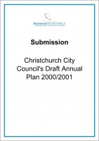 Submission Christchurch City Councils Draft Annual Plan 2000 01