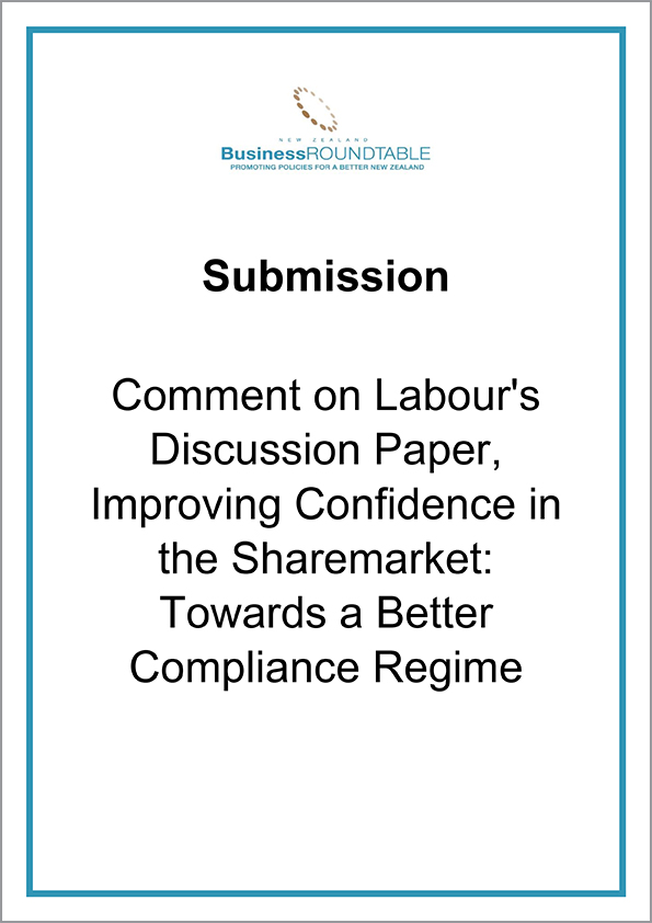 Submission Comment on Labours Discussion paper Improving Confidence in the Sharemarket