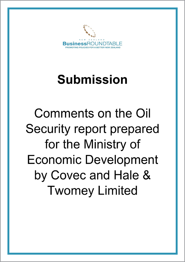 Submission Comments on the Oil Security report prepared for the Ministry of Economic Development by Covec and Hale Twomey Limited