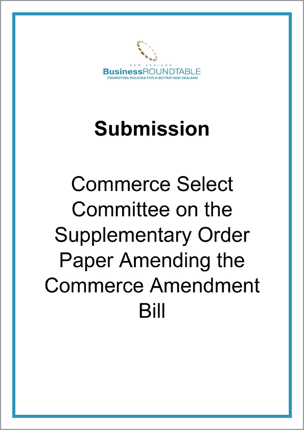 Submission Commerce Select Committee on the Supplementray Order amending Commerce Amendment Bill