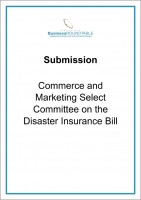 Submission Commerce and Marketing Select Committee on the Disaster Insurance Bill