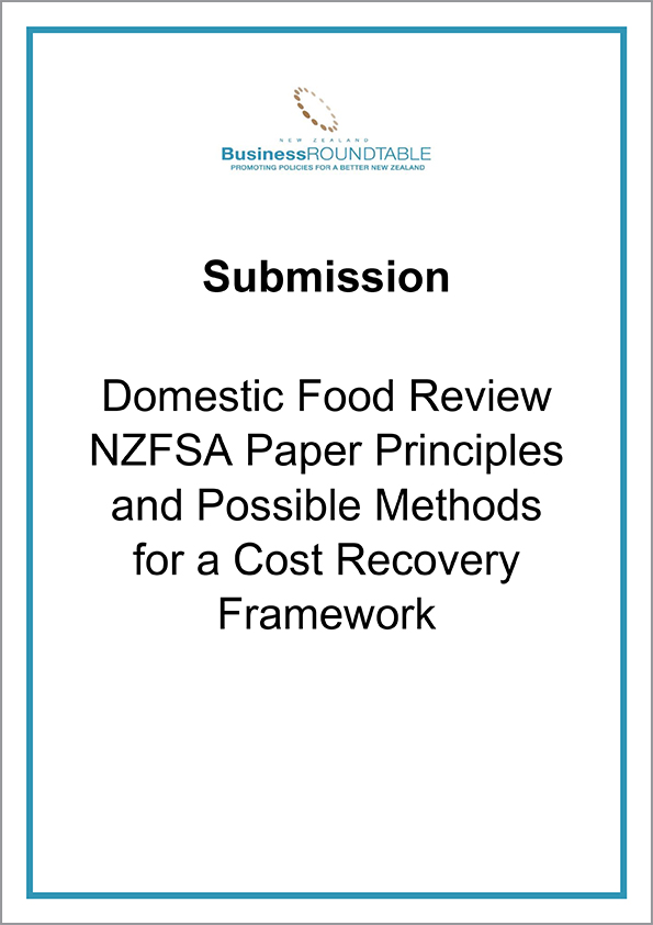 Submission Domestic Food Review NZFSA Paper Priciples and Possible Methods