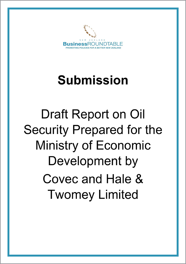 Submission Draft Report on Oil Security Prepared for the Ministry of Economic Development by Covec and Hale Twomey Limited