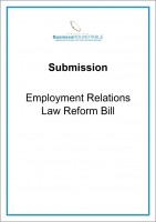 Submission Employment Relations Law Reform Bill