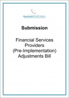 Submission Financial Services Providers Pre implementation Adjustment cover