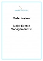 Submission Major Events Management Bill cover