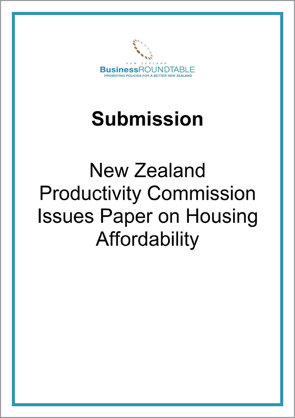 Submission New Zealand Productivity Commission Housing Affordability cover