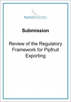 Submission Review of the Regulatory Framework for pipfruit exporting