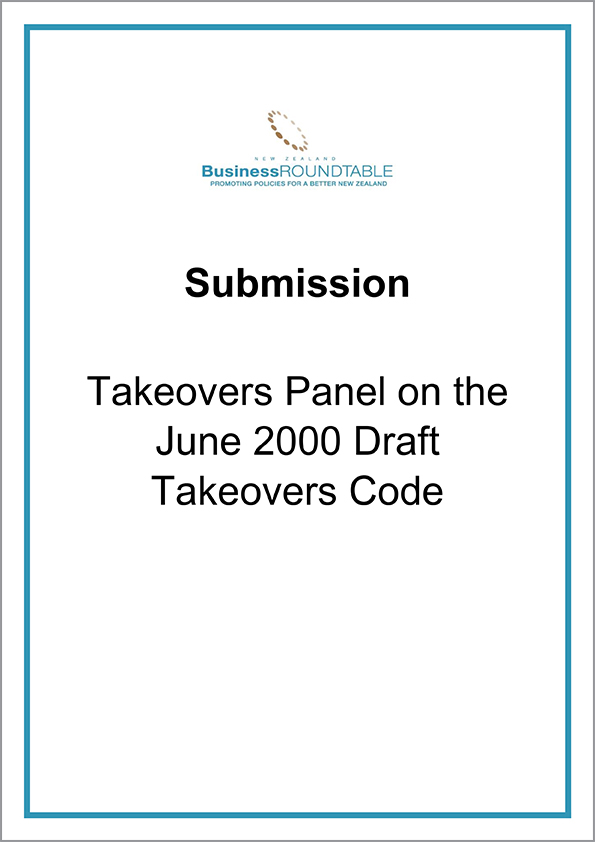 Submission Takeovers Panel on the June 2000 Draft Takeovers Code