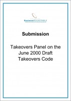 Submission Takeovers Panel on the June 2000 Draft Takeovers Code