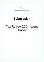 Submission Tax Review 2001 Issues paper