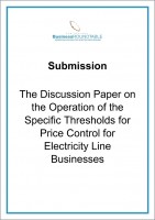 Submission The Discussion Paper on the Operation of Specific Thresholds for Price Control for Electricity