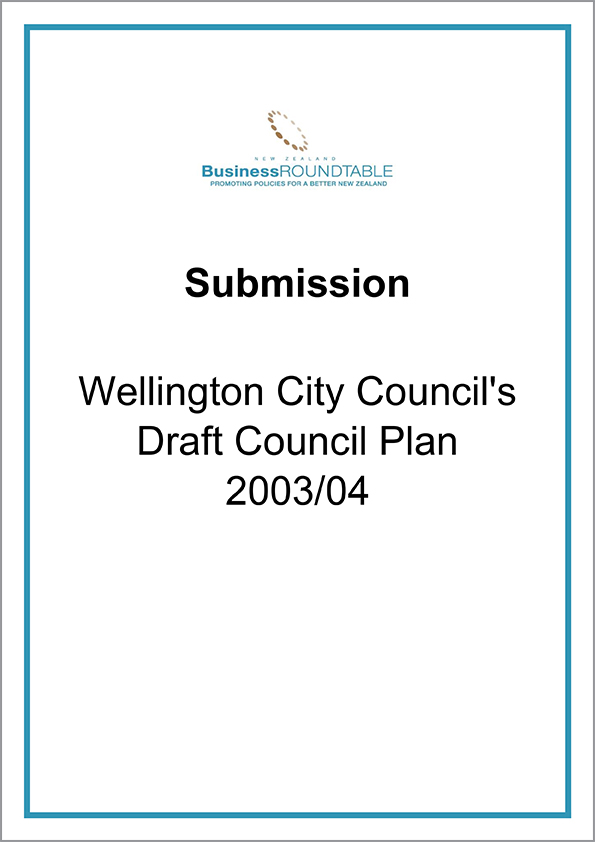 Submission Wellington City Councils Draft Council Plan 2003 04